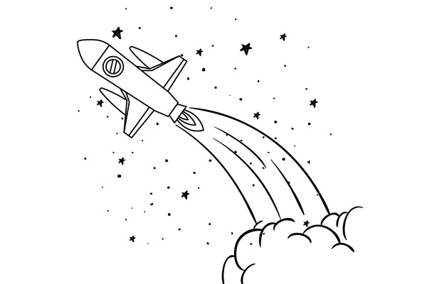 Coloriage navette spatiale gratuit