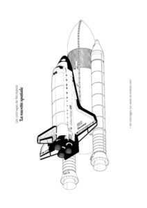 Coloriage navette spatiale réaliste