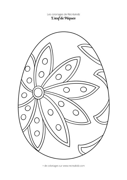 Coloriage œuf de Pâques maternelle