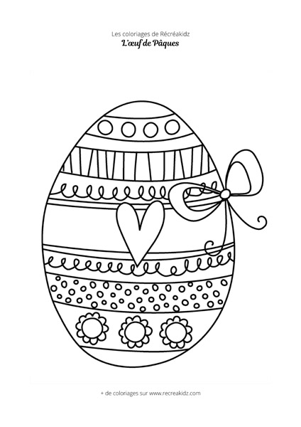 Coloriage œuf de Pâques mignon