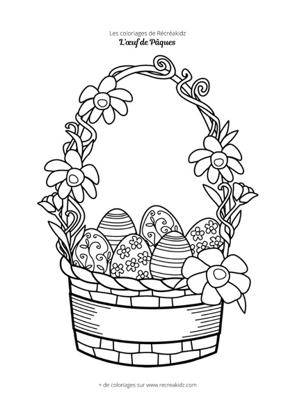 Coloriage œufs de Pâques pour adulte