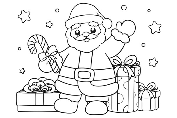 Coloriage Père Noël à imprimer