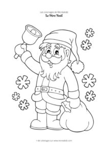 Coloriage Père Noël avec cloche