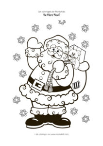 Coloriage Père Noël en noir et blanc