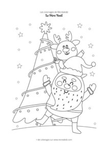 Coloriage Père Noël rigolo