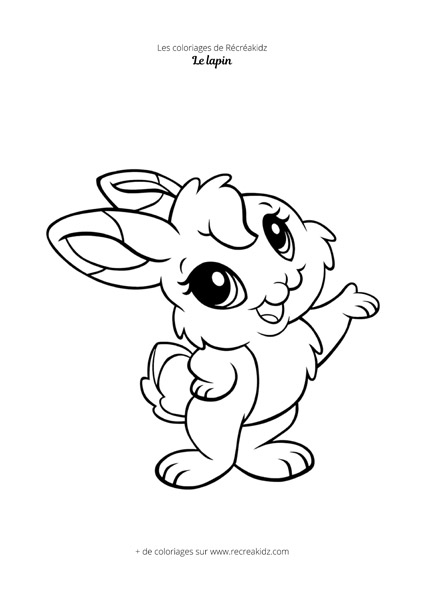 Coloriage petit lapin