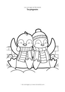 Coloriage pingouin mignon