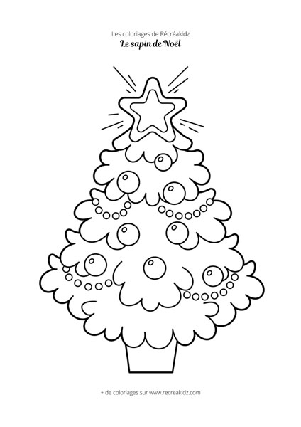 Coloriage sapin de Noël facile