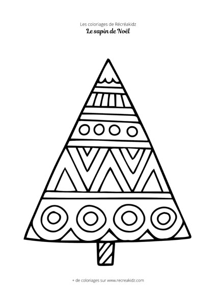 Coloriage sapin de Noël simple