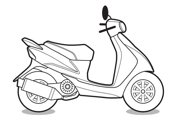 Coloriage scooter à imprimer