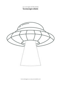 Coloriage soucoupe volante et rayon laser