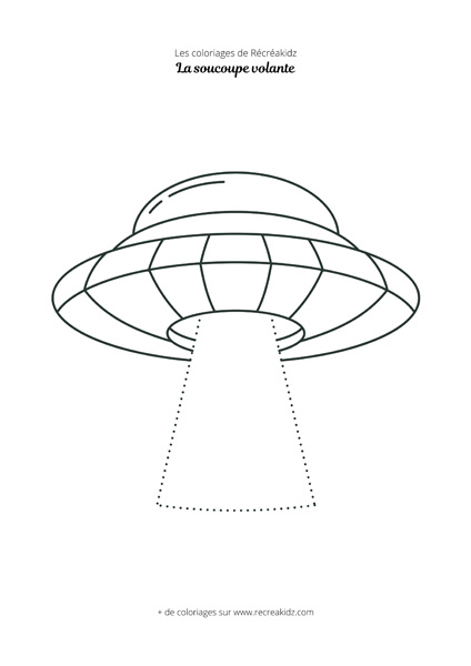 Coloriage soucoupe volante et rayon laser