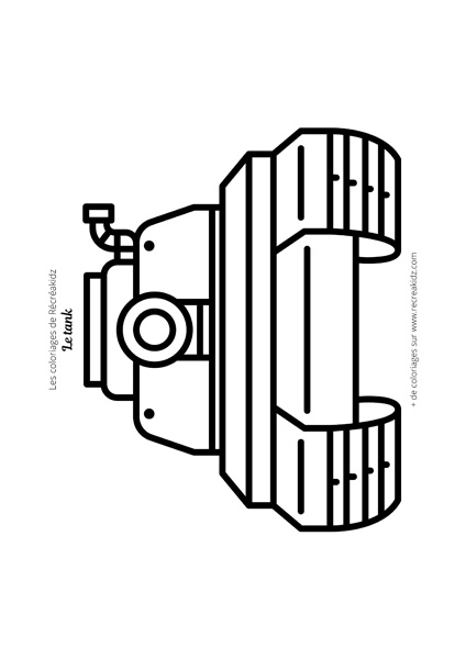 Coloriage tank vu de face