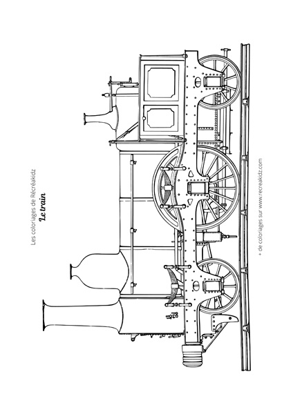 Coloriage train ancien