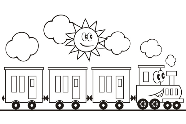 Coloriage train gratuit