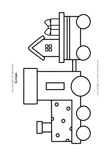 Coloriage train jouet