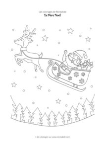 Coloriage traîneau du Père Noël