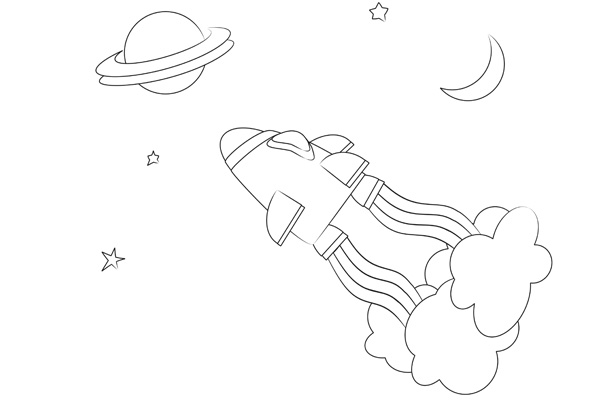 Coloriage vaisseau spatial gratuit