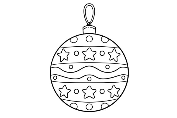 Dessin boule de Noël à colorier