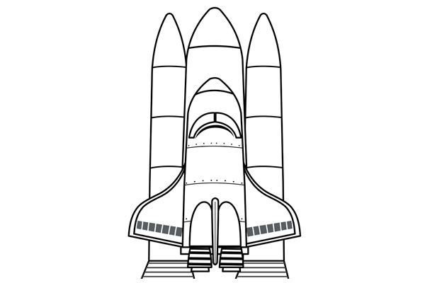 Dessin navette spatiale à colorier