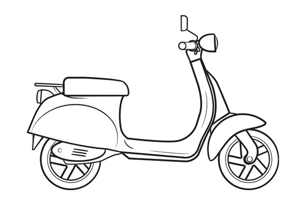 Dessin scooter à colorier