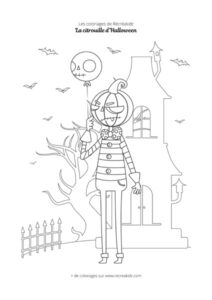 Coloriage bonhomme citrouille d'Halloween