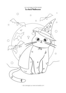 Coloriage chat Halloween maternelle