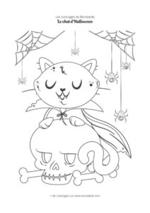 Coloriage chat Halloween pour enfant