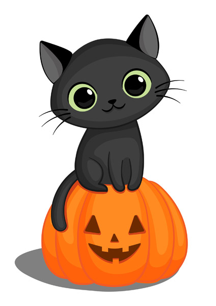 Coloriage chat d'Halloween