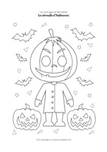 Coloriage citrouille d'Halloween drôle
