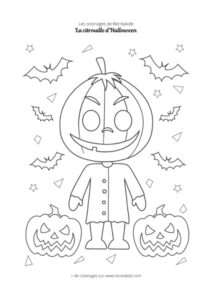 Coloriage citrouille d'Halloween drôle