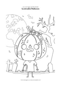 Coloriage citrouille d'Halloween facile