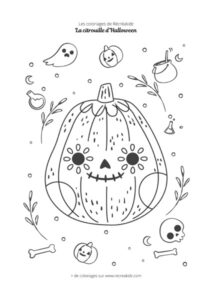 Coloriage citrouille d'Halloween simple