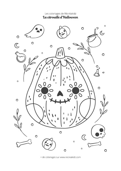 Coloriage citrouille d'Halloween simple