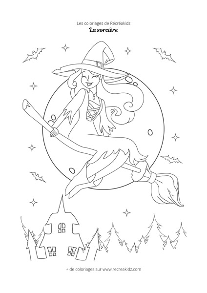 Coloriage Harry Potter avec Balai Magique - Dessin gratuit à imprimer