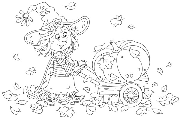 Coloriage sorcière Halloween gratuit