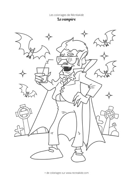 Coloriage vampire rigolo