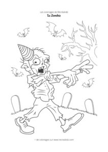 Coloriage zombie Halloween