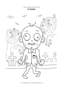 Coloriage zombie rigolo