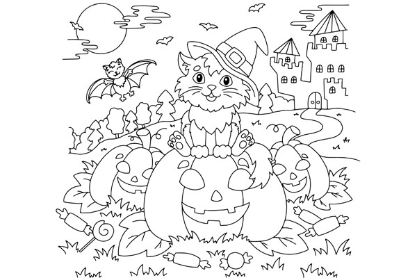 Dessin Halloween à colorier