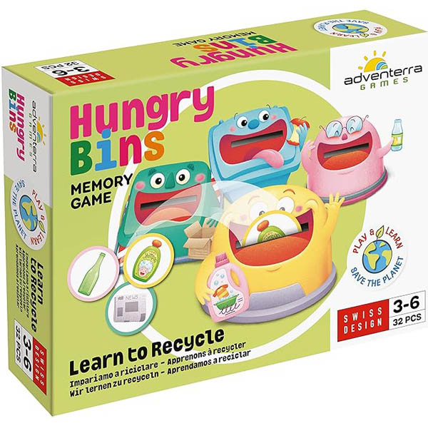 Hungry Bins meilleur jeu de mémoire 4 ans