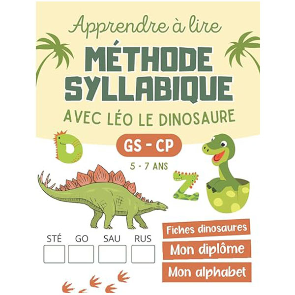 Livre apprendre à lire méthode syllabique Léo le dinosaure