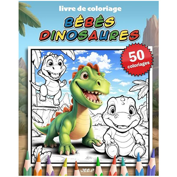 Livre coloriage bébés dinosaures