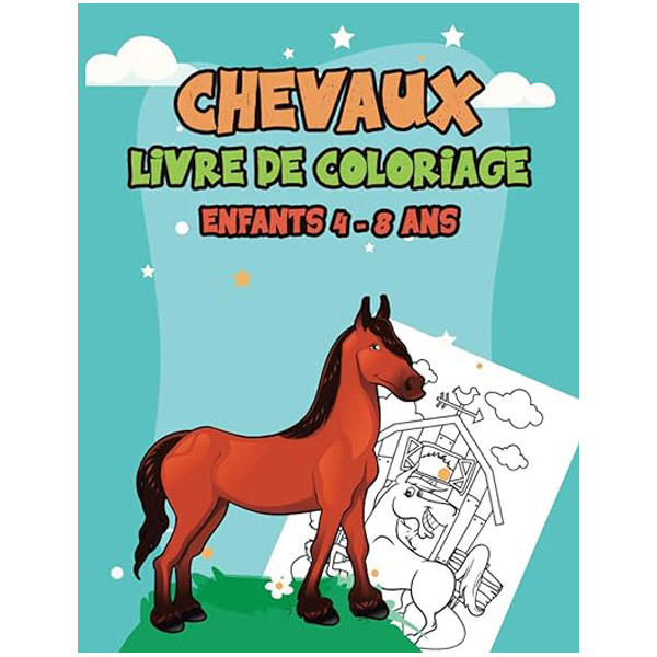 Livre coloriage chevaux 4 - 8 ans