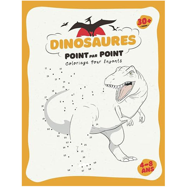 Livre coloriage dinosaures point par point