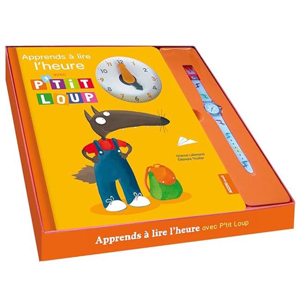 Livre coffret apprends à lire l'heure avec P'tit Loup