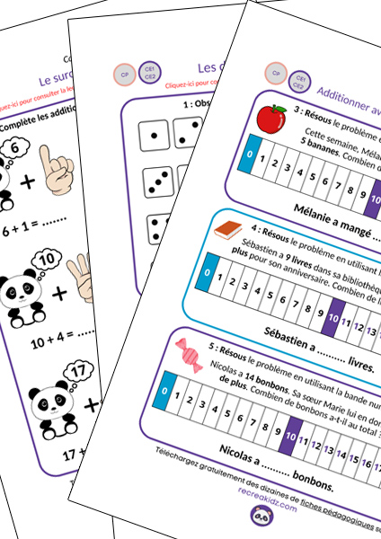 Fiche exercices calcul CP à imprimer en pdf