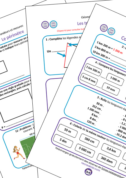 Fiche d'exercices de maths CE1 - CE2 à imprimer en pdf