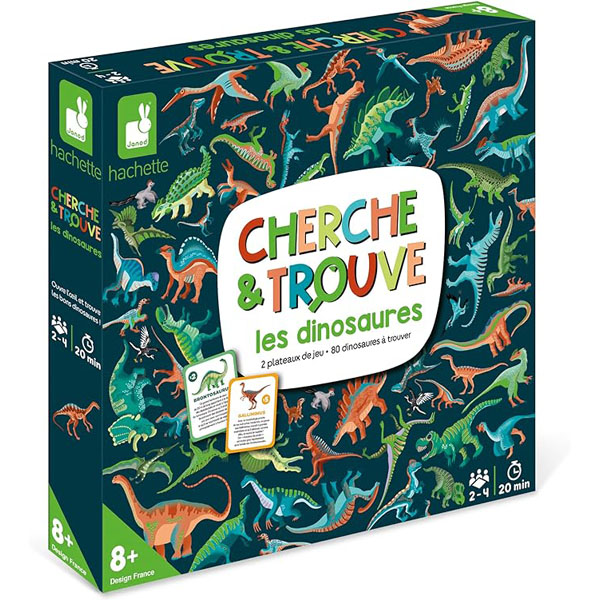 Jeu de société Cherche et trouve dinosaures 8 ans