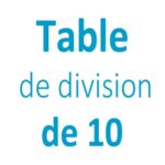 Table de division de 10